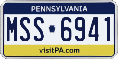 PA license plate MSS6941