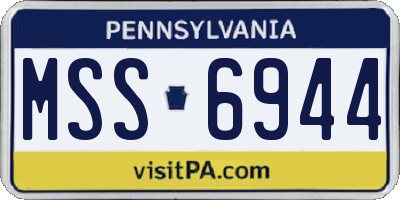 PA license plate MSS6944