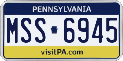 PA license plate MSS6945