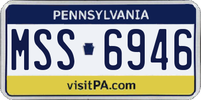 PA license plate MSS6946