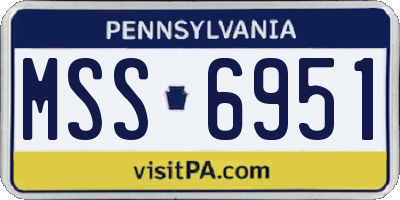 PA license plate MSS6951