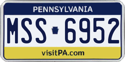 PA license plate MSS6952
