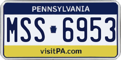 PA license plate MSS6953