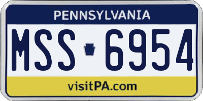 PA license plate MSS6954