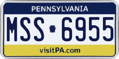 PA license plate MSS6955