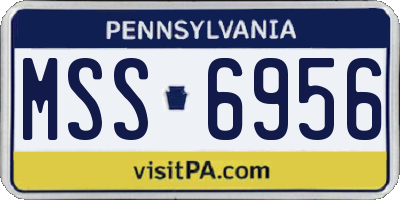 PA license plate MSS6956