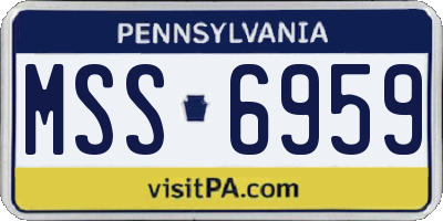 PA license plate MSS6959