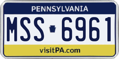 PA license plate MSS6961