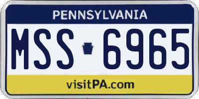 PA license plate MSS6965