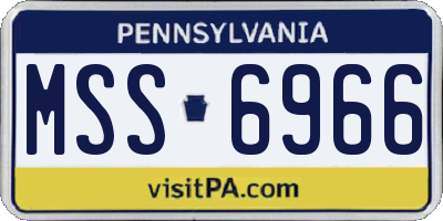 PA license plate MSS6966