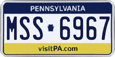 PA license plate MSS6967