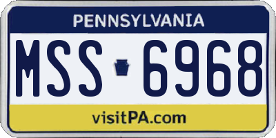 PA license plate MSS6968
