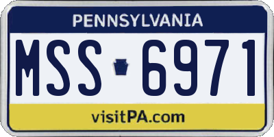 PA license plate MSS6971