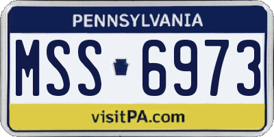 PA license plate MSS6973