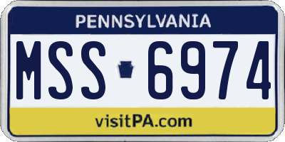 PA license plate MSS6974