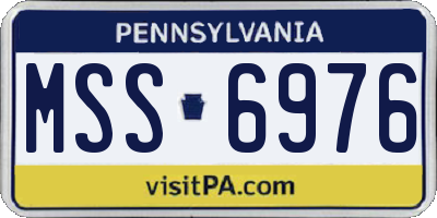 PA license plate MSS6976