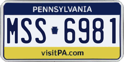 PA license plate MSS6981