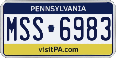 PA license plate MSS6983