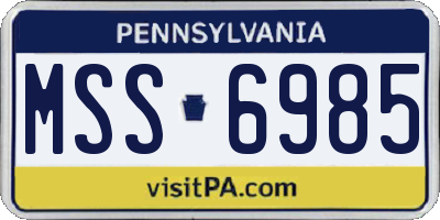 PA license plate MSS6985