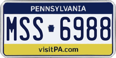 PA license plate MSS6988