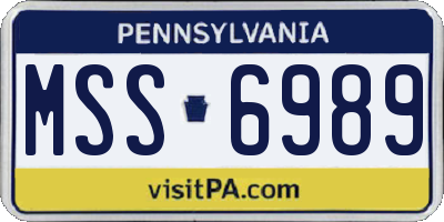 PA license plate MSS6989