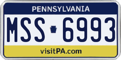 PA license plate MSS6993