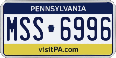 PA license plate MSS6996