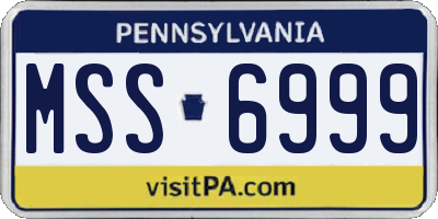 PA license plate MSS6999