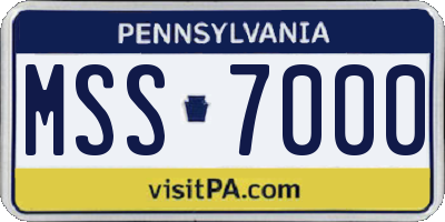 PA license plate MSS7000