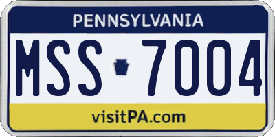 PA license plate MSS7004