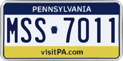 PA license plate MSS7011