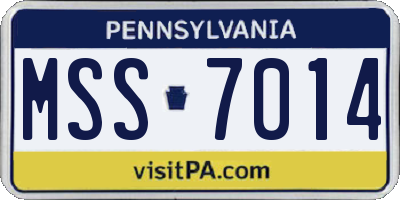 PA license plate MSS7014