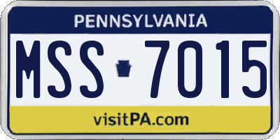 PA license plate MSS7015