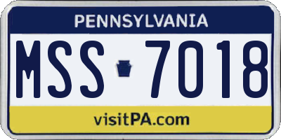 PA license plate MSS7018