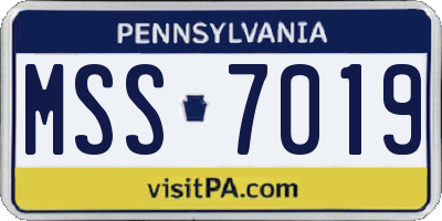 PA license plate MSS7019