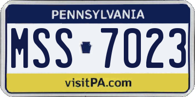 PA license plate MSS7023