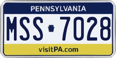 PA license plate MSS7028