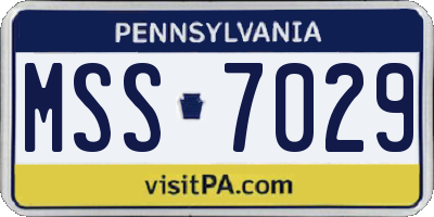 PA license plate MSS7029