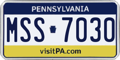 PA license plate MSS7030
