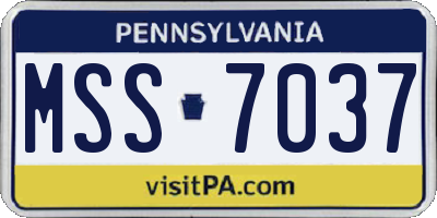 PA license plate MSS7037