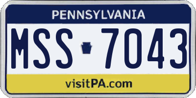 PA license plate MSS7043