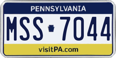 PA license plate MSS7044