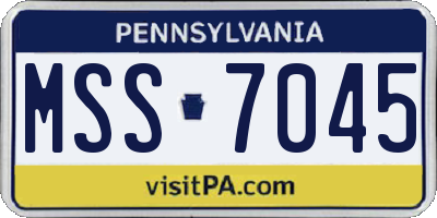 PA license plate MSS7045