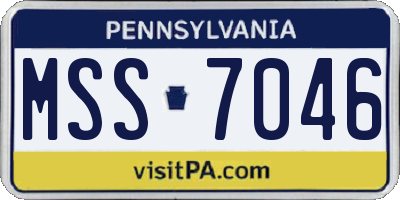 PA license plate MSS7046