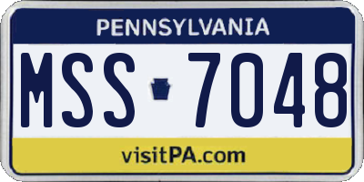 PA license plate MSS7048