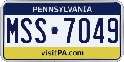 PA license plate MSS7049