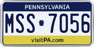 PA license plate MSS7056
