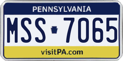 PA license plate MSS7065
