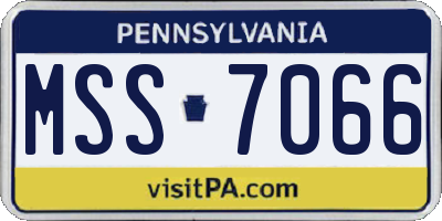 PA license plate MSS7066