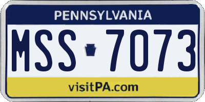 PA license plate MSS7073
